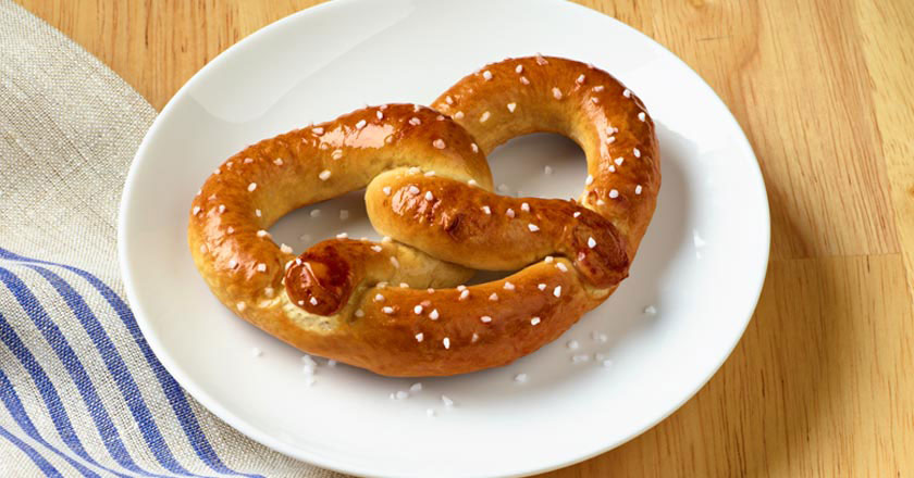 pretzel on a plate
