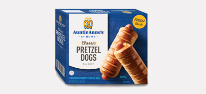 a box of pretzel dogs